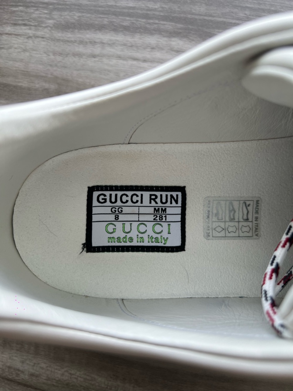 $1,100 GUCCI Run Leather Monogram GG Sneaker Size 9.5 US (UK 8) Men’s - Picture 9 of 11